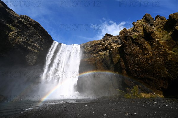 Skogafoss Waterfall on the South Coast of Iceland