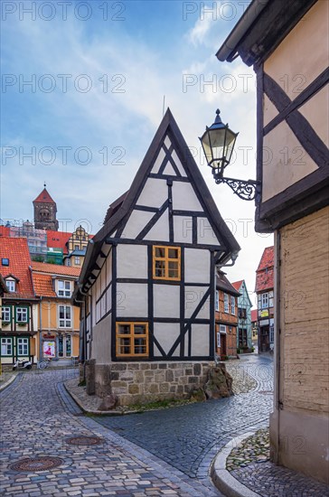 Northern gable end of the famous heritage-protected half-timbered house Finkenherd 1