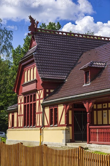 Rear view of the Imperial Pavilion of the Kaiserbahnhof Joachimsthal