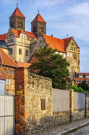 Castle and collegiate church of St. Servatius on the castle hill of the World Heritage town of Quedlinburg