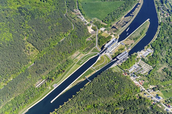 Aerial view of the Niederfinow boat lift