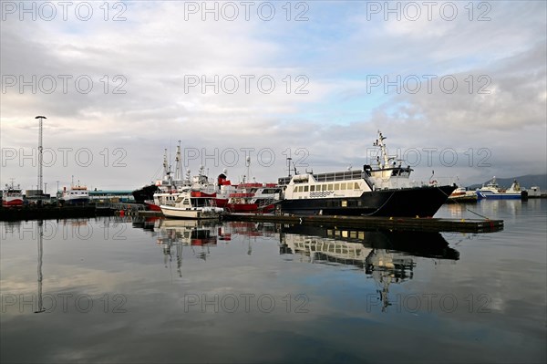 Boats in the old harbour of Reykjavik