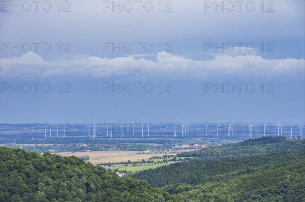 Wind farm in the Harz Mountains near Falkenstein