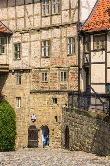 Historic medieval castle and abbey buildings on the Schlossberg