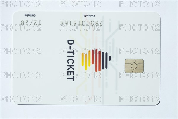 Deutschland-Ticket D-Ticket or 49 euro ticket for local transport on a chip card