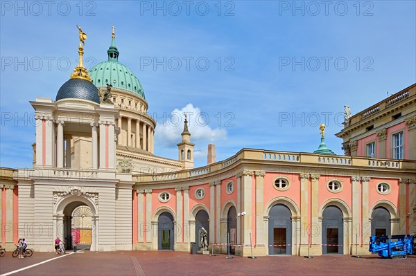 Inner courtyard reconstructed city palace with Fortuna portal