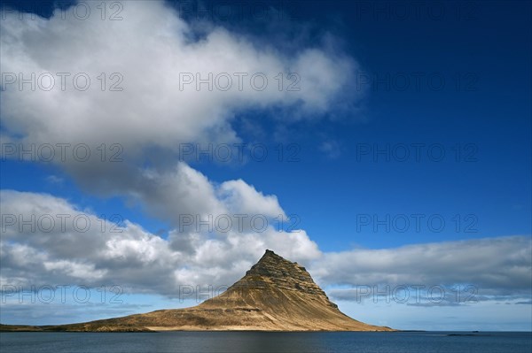 Kirkjufell Mountain on the north coast of the Snaefellsnes Peninsula in western Iceland