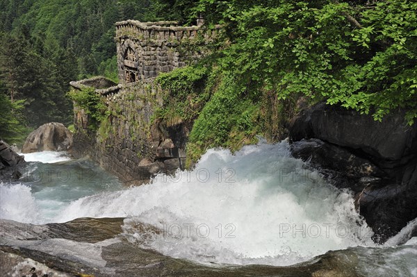 Waterfall of the gave de Jeret in the Hautes-Pyrenees near Cauterets