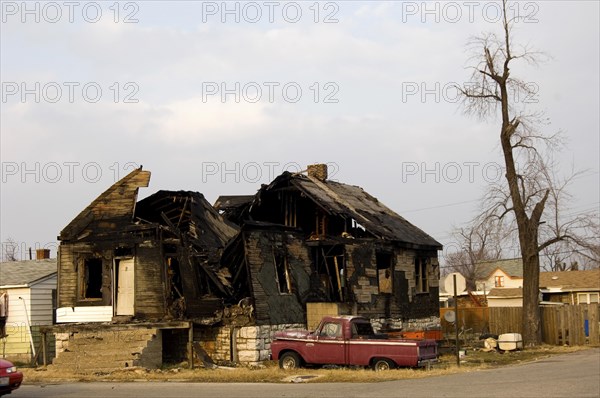 Destroyed house St. Louis Missouri USA