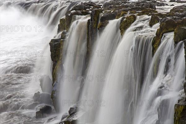 Selfoss waterfall on the river Joekulsa a Fjoellum in in the Joekulsargljufur canyon in winter