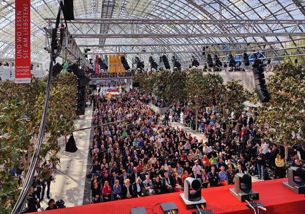 Award ceremony at the Book Fair in the Glass Hall of the Leipzig Trade Fair