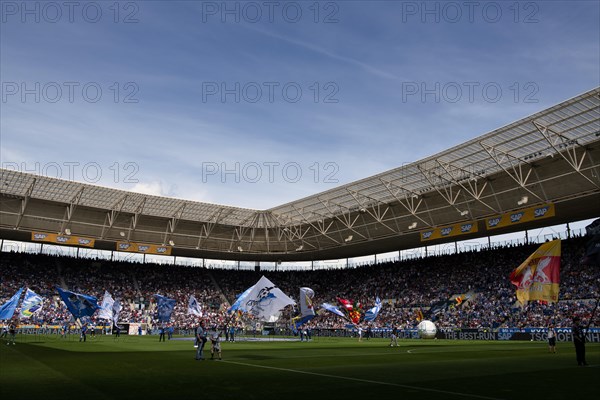 Opening of a Bundesliga match with flags