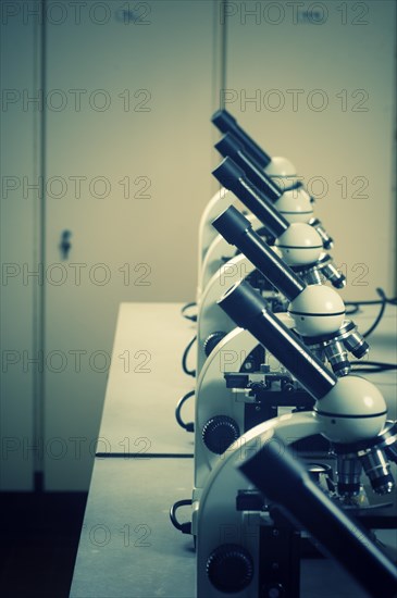 Microscopes inside a lab