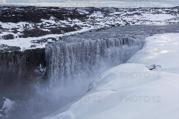 Dettifoss on the Joekulsa a Fjoellum river in winter