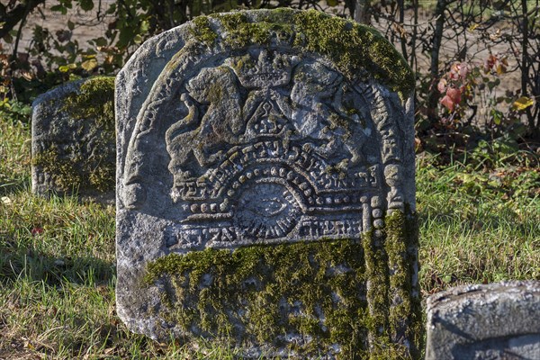 Symbols of the crown and pair of lions indicates the strength of faith of the buried