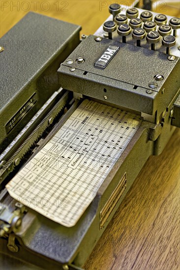 IBM: The historic Hollerith punch was used to record data on punched cards. Punch cards were an important tool for data entry and data processing