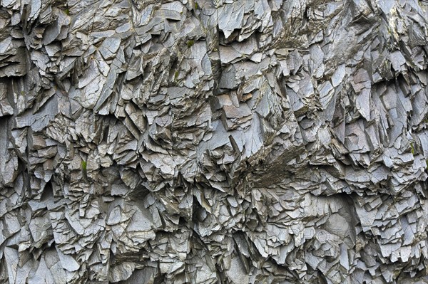 Volcanic basalt rock formations near the village Vik i Myrdal