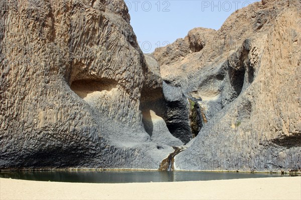 Waterfall in the oasis of Timia in the Air Mountains