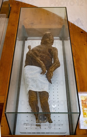 Mummy in the Romanesque chapel of San Michele