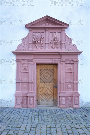 Portal with ornamentation in the courtyard of Lichtenberg Castle