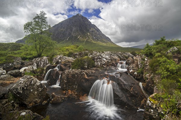 The Scottish mountain Buachaille Etive Mor in Glen Etive near Glencoe in the Highlands of Scotland