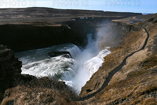 Gullfoss Waterfall in the South of Iceland