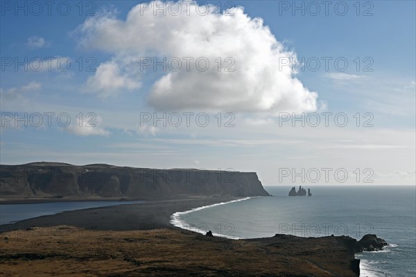 Reynisfjara Black Sand Beach on the South Coast of Iceland