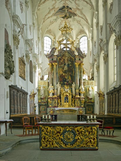 Franciscan church with high altar by Joseph Anton Feuchtmayer