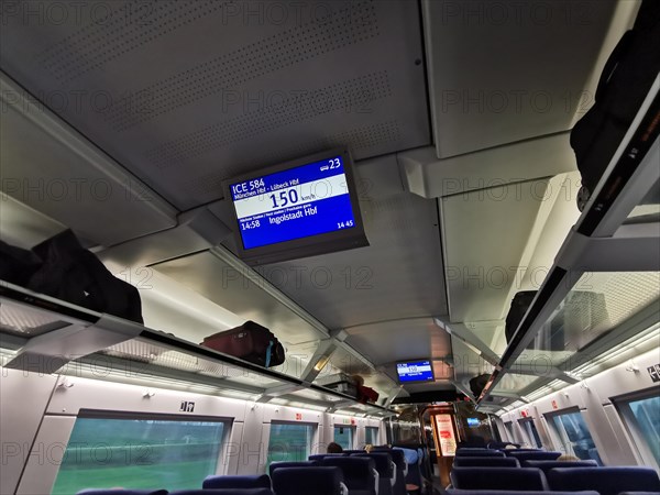 Screen in a Deutsche Bahn IC train