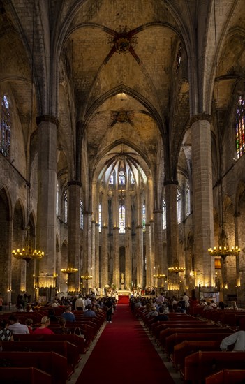 Interior view of Barcelona Cathedral
