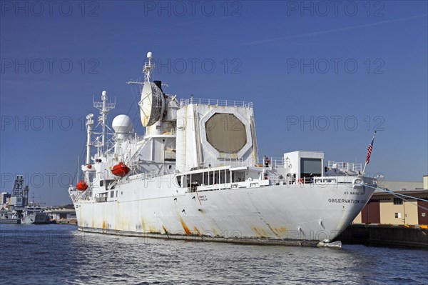 US Naval Missile Tracking Ship Observation Island