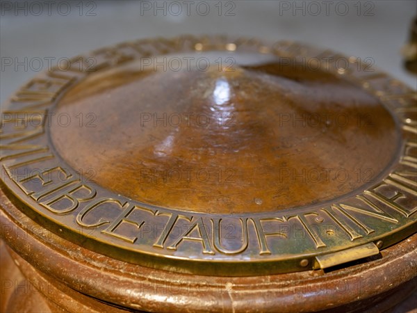Baptismal font in the Minster of St. Mary and St. Mark