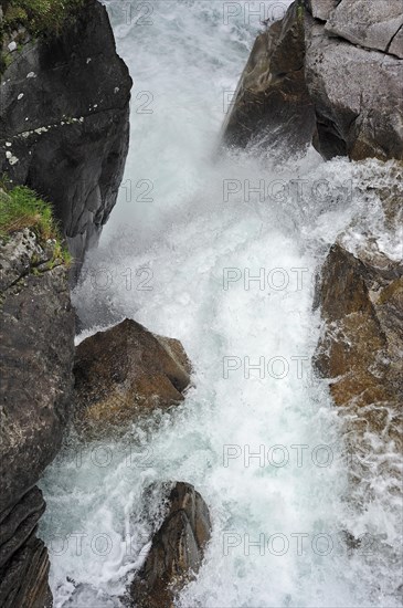 Waterfall at the Pont d'Espagne in the Hautes-Pyrenees near Cauterets