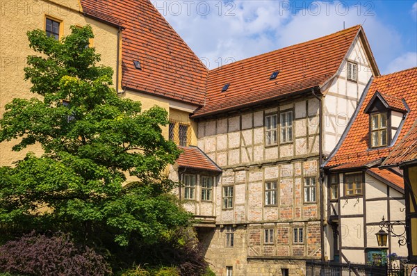 Historic medieval castle and abbey buildings on the Schlossberg