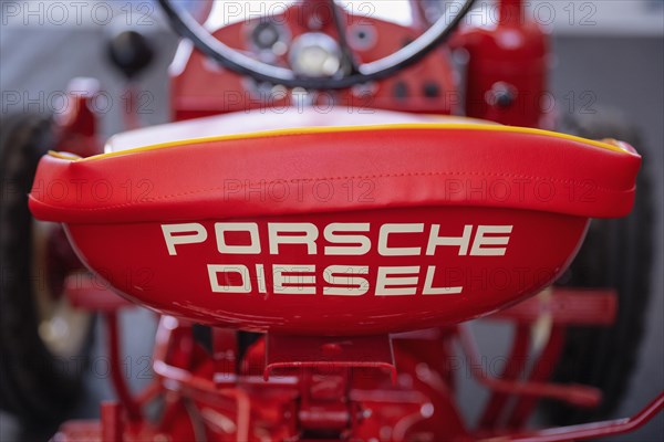 Driver's seat with lettering from a Porsche diesel tractor