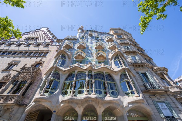 Facade of Casa Batllo by Antoni Gaudi