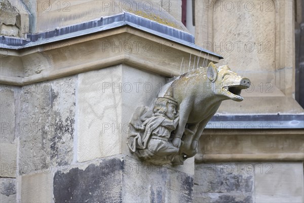 Anti-Semitic sculpture of a Jew sow