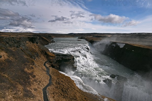 Gullfoss Waterfall in the South of Iceland