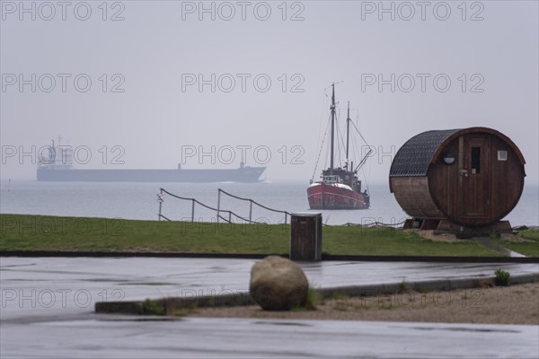 Fishing boat crossing Oeresund junction north of Copenhagen