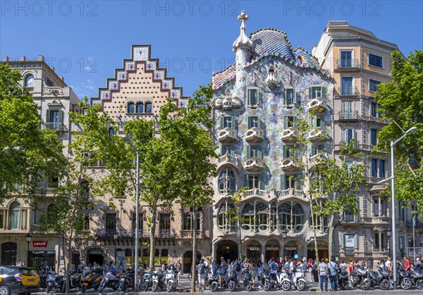 Facade of Casa Batllo by Antoni Gaudi