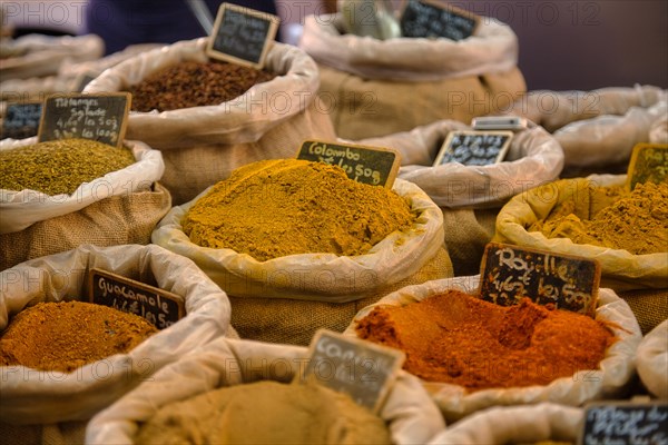 Spices at the market of L'Isle-sur-la-Sorgue