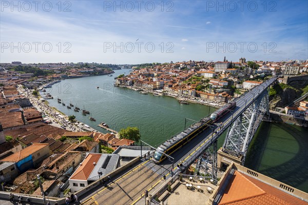 Amazing panoramic view of Oporto and Gaia with Douro river