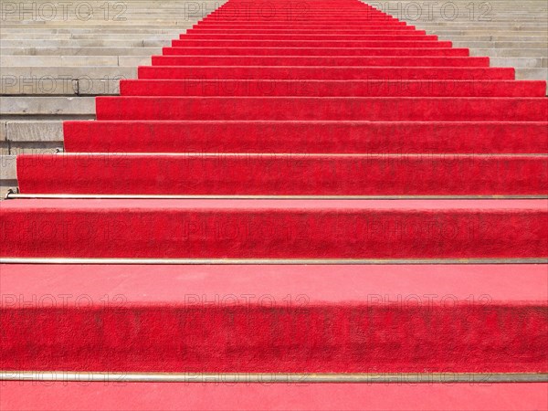 Red carpet on stairway
