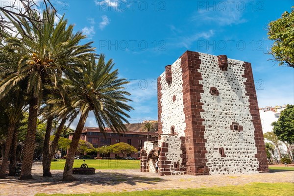 Torre del Conde in a park in the city of San Sebastian de la Gomera in summer