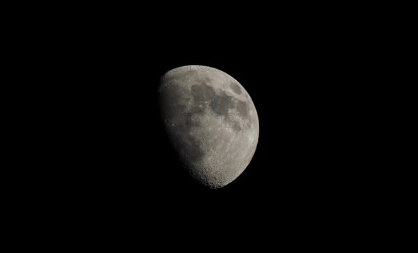 Gibbous moon seen with telescope