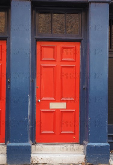 Red traditional british door
