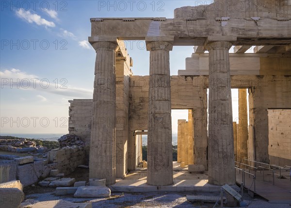 View of Propylaea entrance gateway from Acropolis