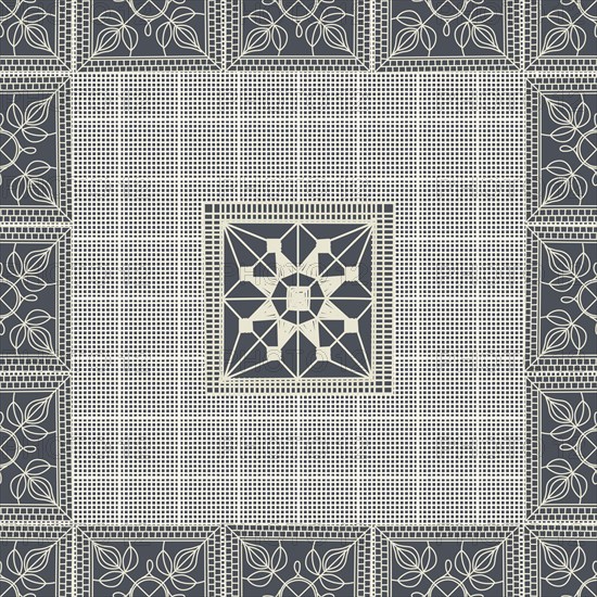 Seamless pattern inspired from traditional Danish Hedebo embroidery