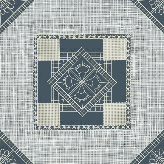 Seamless pattern inspired from traditional Danish Hedebo embroidery