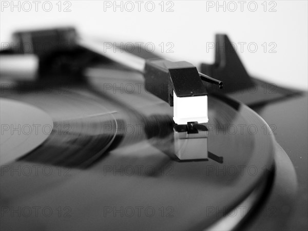 Vinyl record spinning